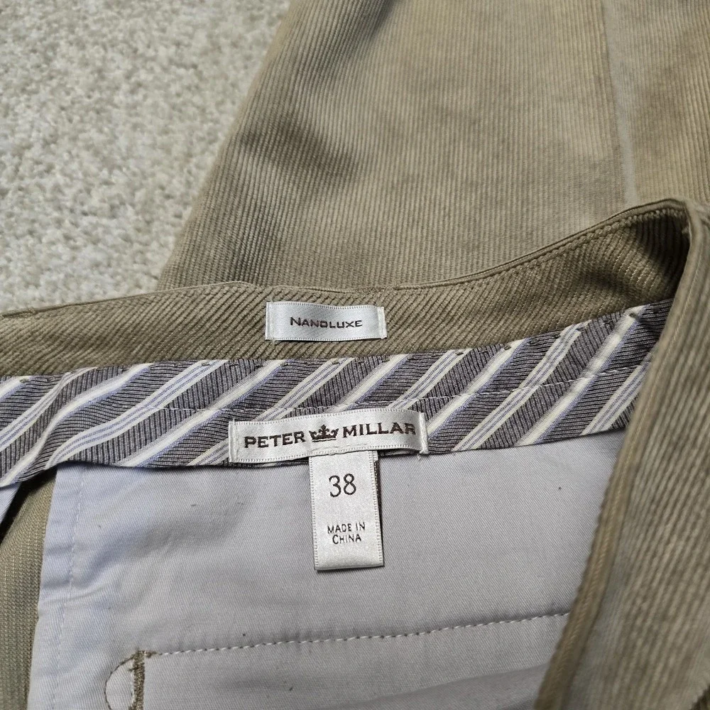 Peter Millar Nanoluxe Corduroy Pants Mens 38 Tan‎ Straight Actual 38x32 Preppy